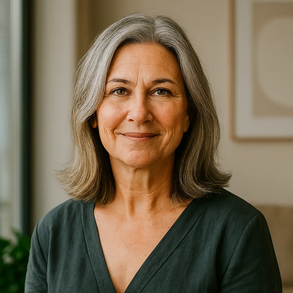 Helena, mulher madura com expressão serena